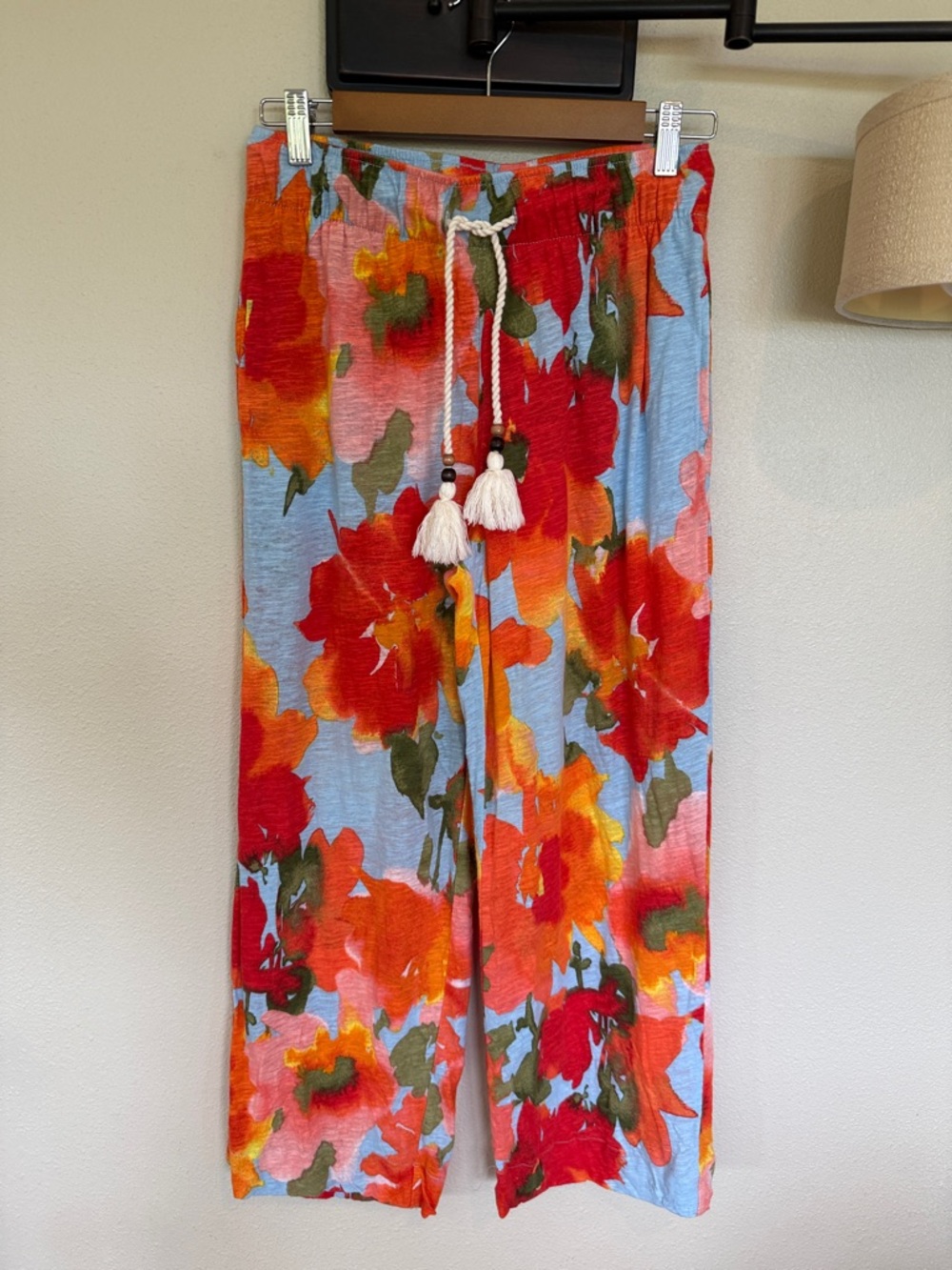 Joie Multicolor Floral Linen-Blend Beach Pants Small - Picture 7 of 7